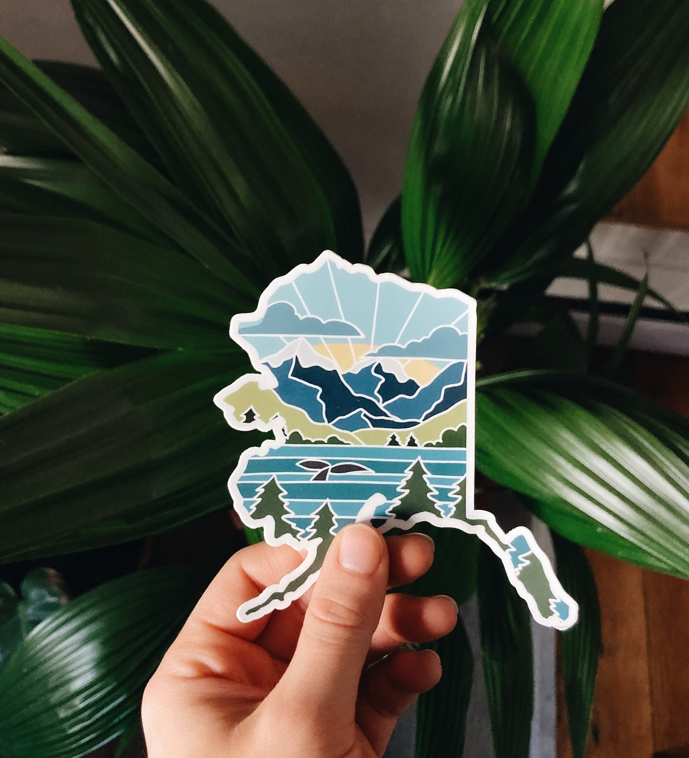 Alaska Durable Sticker | High Quality Bumper Sticker | United States Vinyl Decal | Weatherproof State Sticker | Water Bottle Sticker | 4"