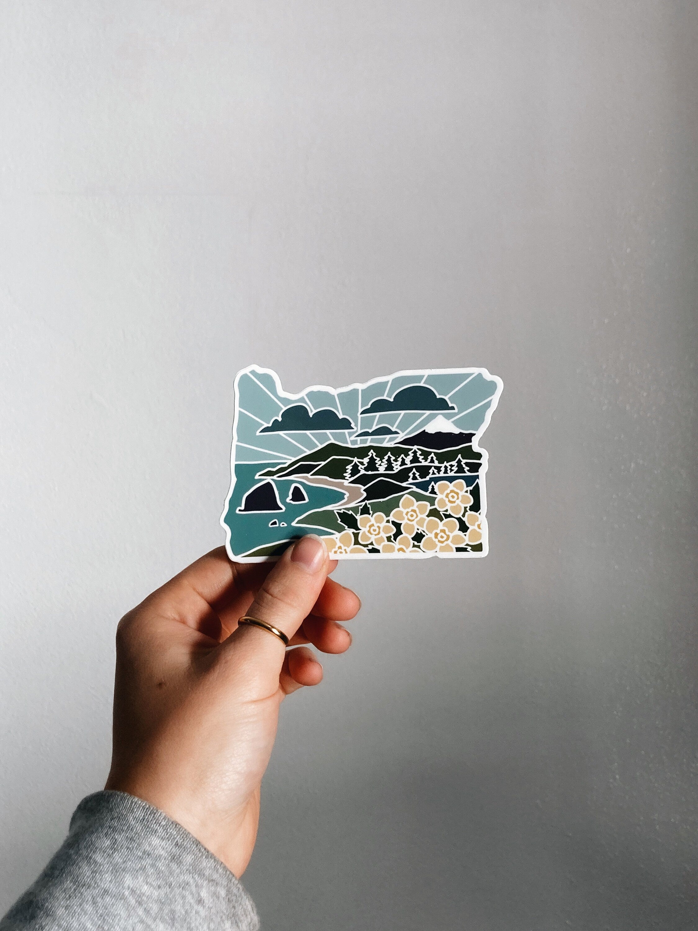 Oregon Weatherproof Durable Sticker | High Quality State Sticker | Vinyl Decal | PNW Water Bottle Sticker | Bumper Sticker | 4"