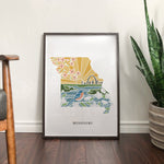 Missouri Physical Art Print | State Wall Art | 5x7, 8x10, 11x14, 16x20 Archival Art Print | Missouri Illustrated Poster