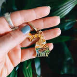 Gold Michigan Soft Enamel Keychain 1.5" | Michigan Outline Key Ring | Illustrated State Keychain