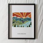 Colorado Physical Art Print | State Wall Art | 5x7, 8x10, 11x14, 16x20 Archival Art Print | Colorado Illustrated Poster