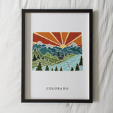 Colorado Physical Art Print | State Wall Art | 5x7, 8x10, 11x14, 16x20 Archival Art Print | Colorado Illustrated Poster