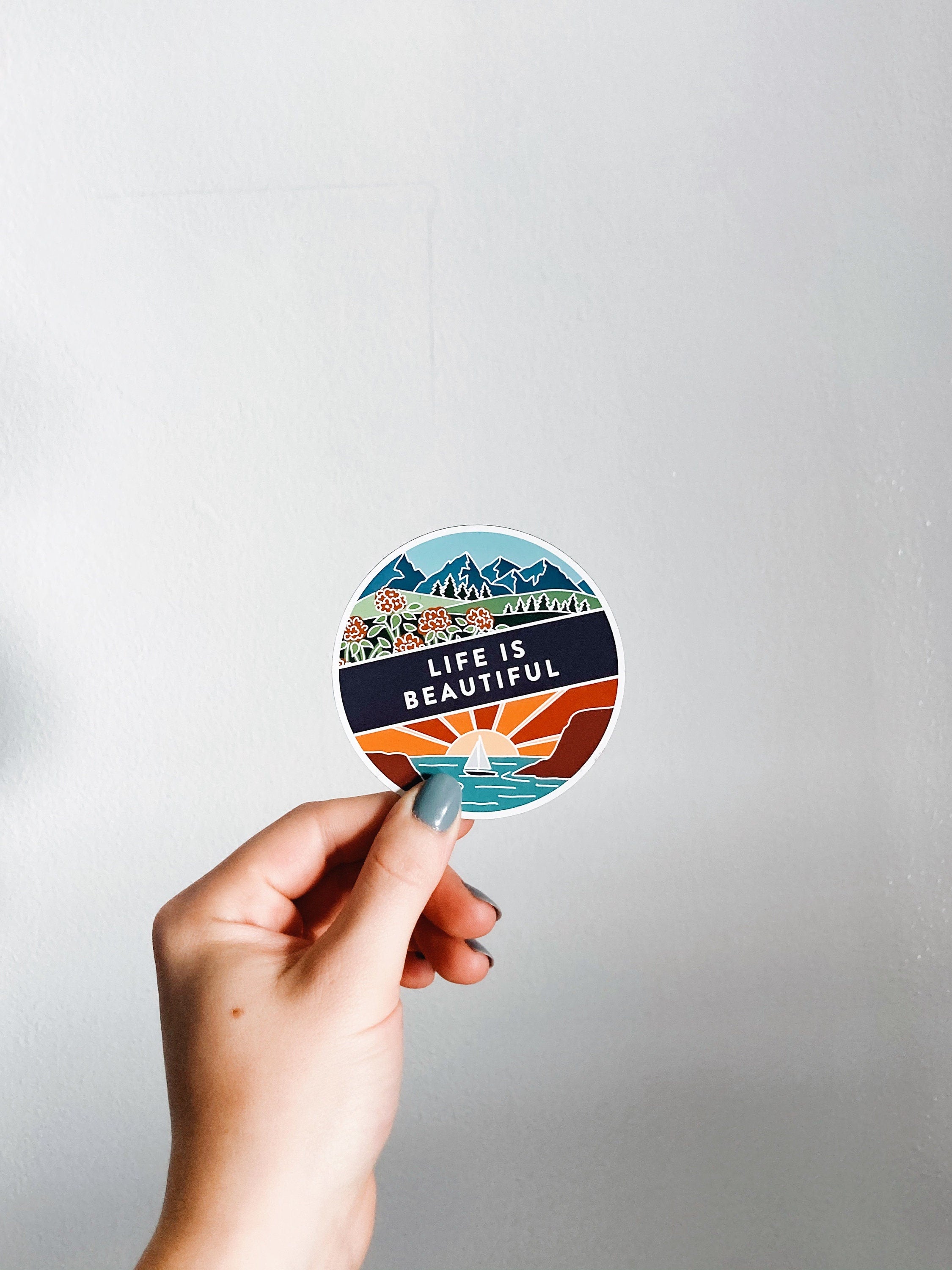 Life Is Beautiful Car Magnet | Outdoorsy Car Magnet | Locker Magnet | Fridge Magnet | Lightweight Magnet | Travel Magnet | 3"