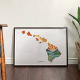 Hawaii Physical Art Print | State Wall Art | 5x7, 8x10, 11x14, 16x20 Archival Art Print | Hawaii Illustrated Poster