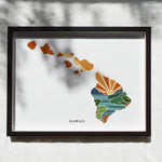 Hawaii Physical Art Print | State Wall Art | 5x7, 8x10, 11x14, 16x20 Archival Art Print | Hawaii Illustrated Poster