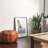 Idaho Physical Art Print | State Wall Art | 5x7, 8x10, 11x14, 16x20" Archival Art Print | Idaho Illustrated Poster