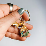 Gold Michigan Soft Enamel Keychain 1.5" | Michigan Outline Key Ring | Illustrated State Keychain