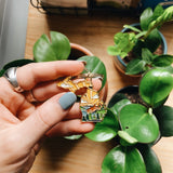 Gold Michigan Soft Enamel Keychain 1.5" | Michigan Outline Key Ring | Illustrated State Keychain