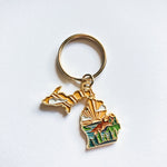 Gold Michigan Soft Enamel Keychain 1.5" | Michigan Outline Key Ring | Illustrated State Keychain