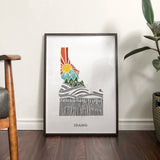 Idaho Physical Art Print | State Wall Art | 5x7, 8x10, 11x14, 16x20" Archival Art Print | Idaho Illustrated Poster
