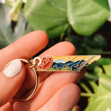 Tennessee Gold Enamel Keychain | Tennessee Outline Key Ring | Soft Enamel Illustrated State Keychain 1.5"