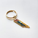 Tennessee Gold Enamel Keychain | Tennessee Outline Key Ring | Soft Enamel Illustrated State Keychain 1.5"