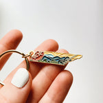 Tennessee Gold Enamel Keychain | Tennessee Outline Key Ring | Soft Enamel Illustrated State Keychain 1.5"
