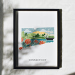 Connecticut Physical Art Print | State Wall Art | 5x7, 8x10, 11x14, 16x20 Archival Art Print | Connecticut Illustrated Poster