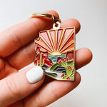 Arizona Soft Enamel Keychain | Arizona Outline Key Ring | Illustrated State Keychain 1.5"