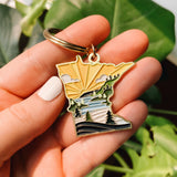 Minnesota Soft Enamel Keychain | Minnesota Outline Key Ring | Illustrated State Keychain 1.5"