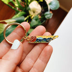 Tennessee Gold Enamel Keychain | Tennessee Outline Key Ring | Soft Enamel Illustrated State Keychain 1.5"