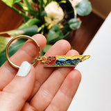 Tennessee Gold Enamel Keychain | Tennessee Outline Key Ring | Soft Enamel Illustrated State Keychain 1.5"