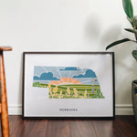 Nebraska Physical Art Print | United States Wall Art | 5x7, 8x10, 11x14, 16x20 Archival Art Print | Nebraska Illustrated Poster