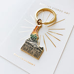 Idaho Gold Enamel Keychain | Idaho Outline Key Ring | Soft Enamel Illustrated State Keychain 1.5"