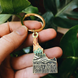Idaho Gold Enamel Keychain | Idaho Outline Key Ring | Soft Enamel Illustrated State Keychain 1.5"