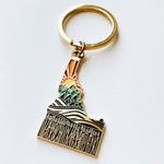 Idaho Gold Enamel Keychain | Idaho Outline Key Ring | Soft Enamel Illustrated State Keychain 1.5"