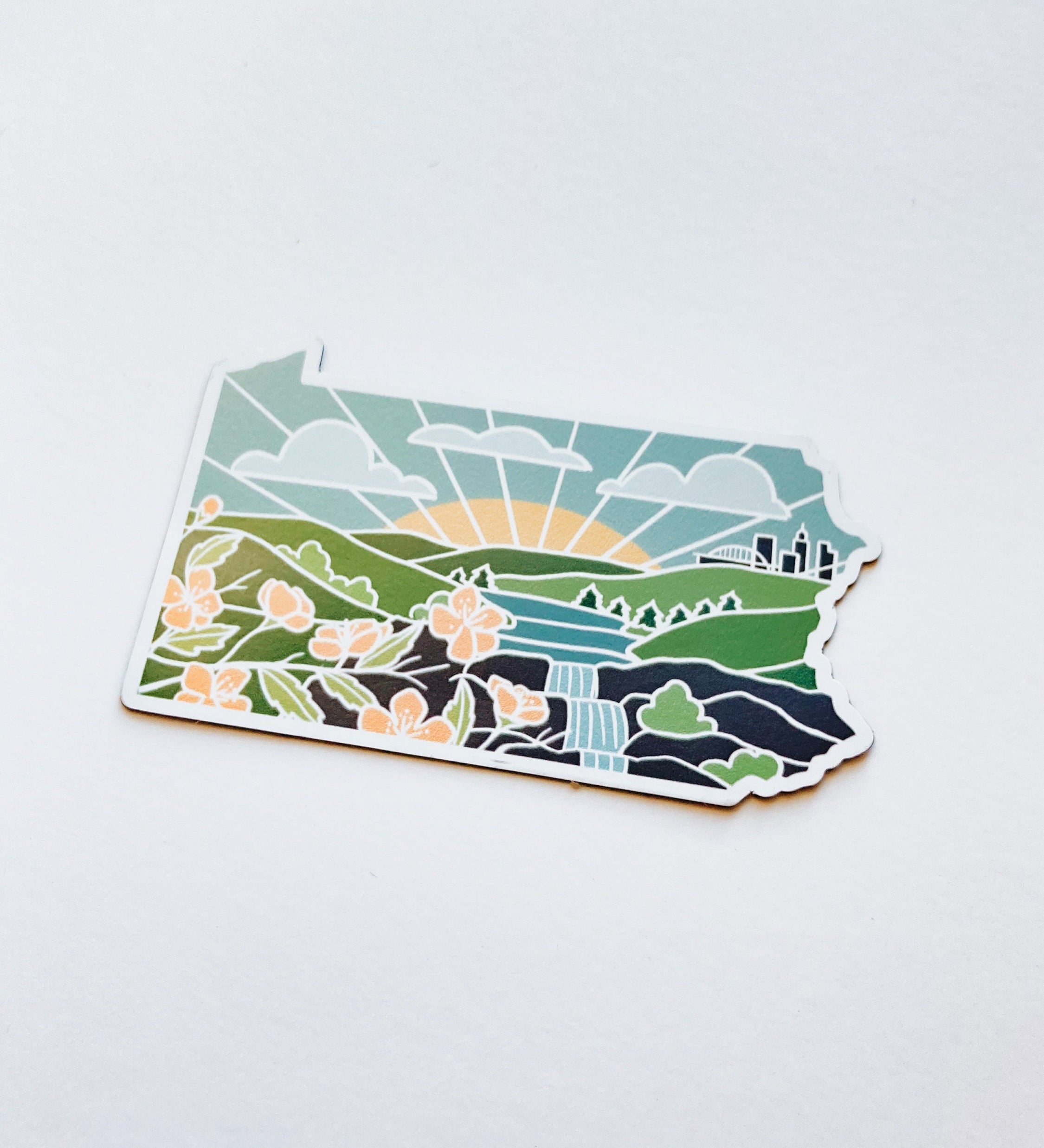 Pennsylvania Weatherproof Magnet | State Car Magnet | Outdoorsy Magnet | Locker Magnet | Fridge Magnet | Weatherproof Magnet | 3"