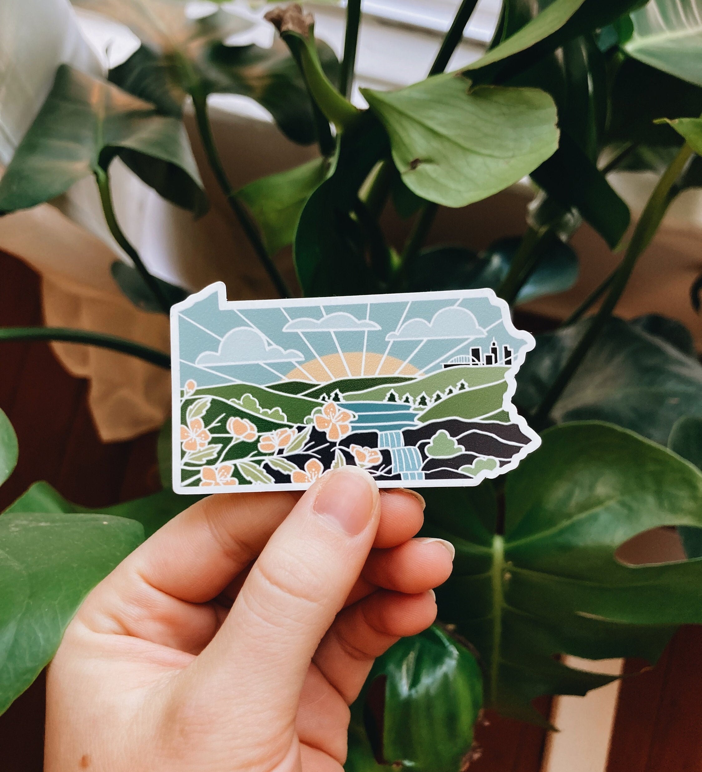 Pennsylvania Weatherproof Magnet | State Car Magnet | Outdoorsy Magnet | Locker Magnet | Fridge Magnet | Weatherproof Magnet | 3"