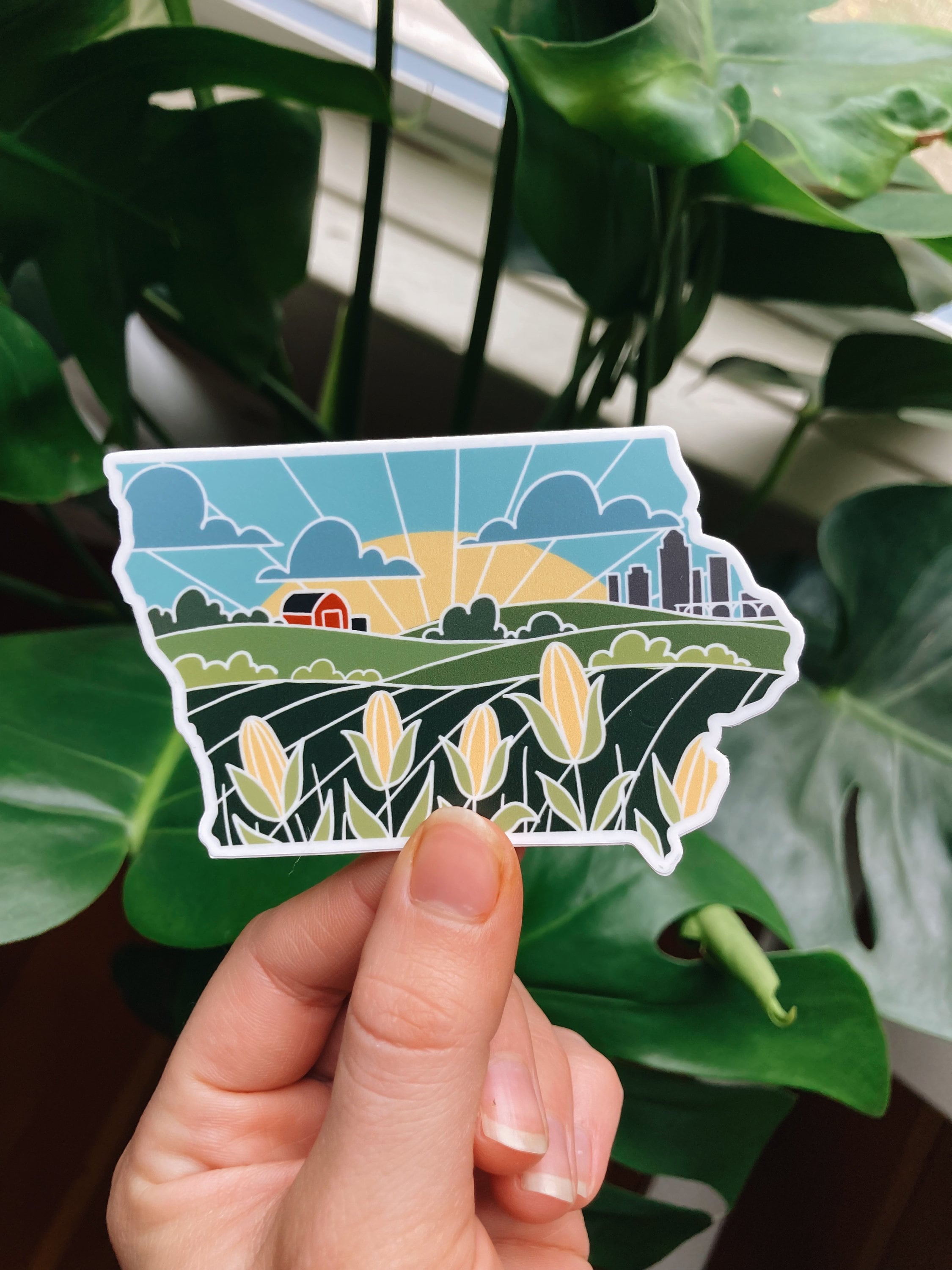 Iowa Durable Sticker | High Quality Bumper Sticker | United States Vinyl Decal | Weatherproof Sticker | Water Bottle Sticker | 4"