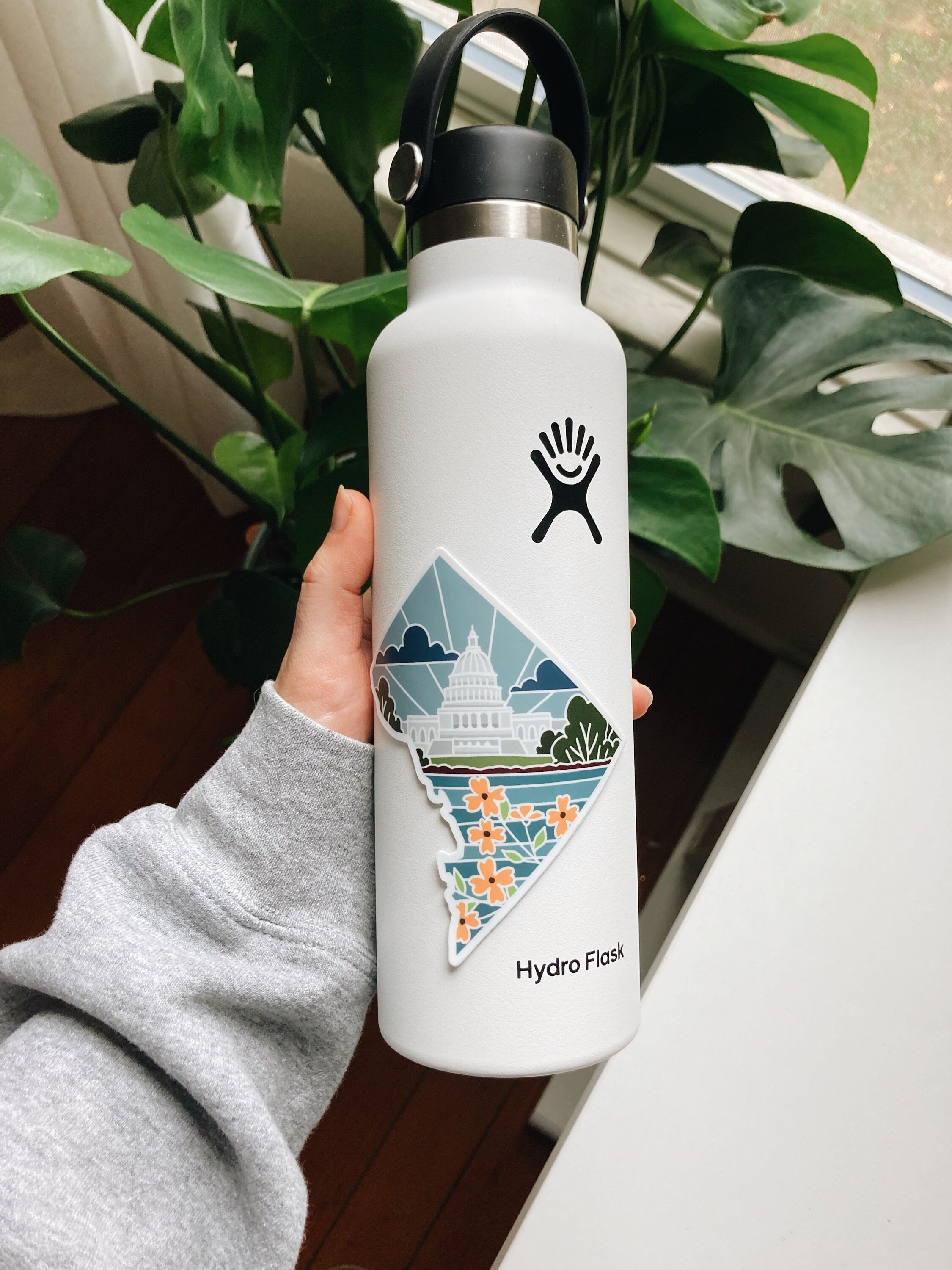 D.C. Weatherproof, Durable Sticker | Waterbottle Sticker | Illustrated United States Sticker | Vinyl Decal | Outdoorsy Bumper Sticker | 4"