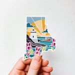 Rhode Island Durable Sticker | High Quality Bumper Sticker | United States Vinyl Decal | Weatherproof Sticker | Water Bottle Sticker | 4"