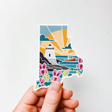 Rhode Island Durable Sticker | High Quality Bumper Sticker | United States Vinyl Decal | Weatherproof Sticker | Water Bottle Sticker | 4"