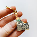 Idaho Gold Enamel Keychain | Idaho Outline Key Ring | Soft Enamel Illustrated State Keychain 1.5"