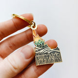 Idaho Gold Enamel Keychain | Idaho Outline Key Ring | Soft Enamel Illustrated State Keychain 1.5"