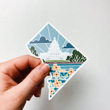 D.C. Weatherproof, Durable Sticker | Waterbottle Sticker | Illustrated United States Sticker | Vinyl Decal | Outdoorsy Bumper Sticker | 4"
