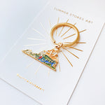 Virginia Gold Enamel Keychain | Virginia Outline Key Ring | Soft Enamel Illustrated State Keychain 1.5"