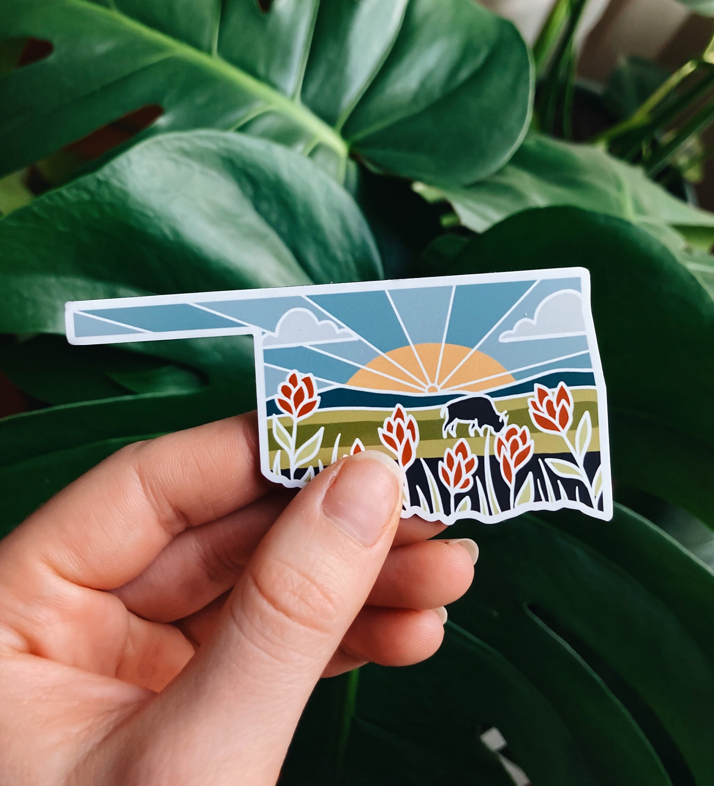 Oklahoma Car Magnet | Weatherproof State Magnet | Outdoorsy Magnet | Locker Magnet | Fridge Magnet | Weatherproof Magnet | 3"