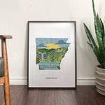 Arkansas Physical Art Print | State Wall Art | 5x7, 8x10, 11x14, 16x20" Archival Art Print | Arkansas Illustrated Poster