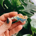 North Carolina Pin | Gold Soft Enamel Pin | Illustrated United State Pin | Butterfly Clasp | 1.25"