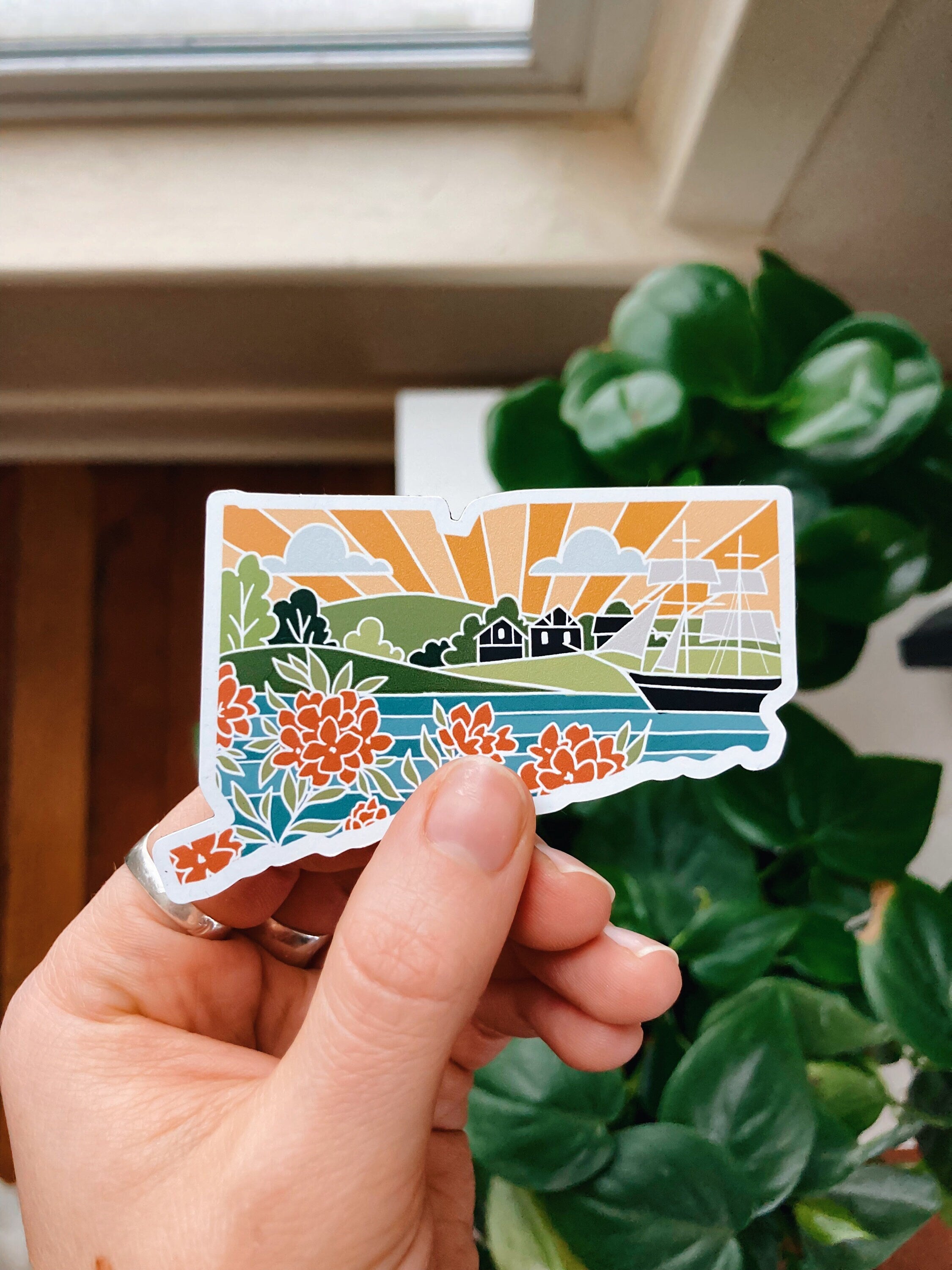 Connecticut Car Magnet | Weatherproof State Magnet | Outdoorsy Magnet | Locker Magnet | Fridge Magnet | Lightweight Magnet | 3"