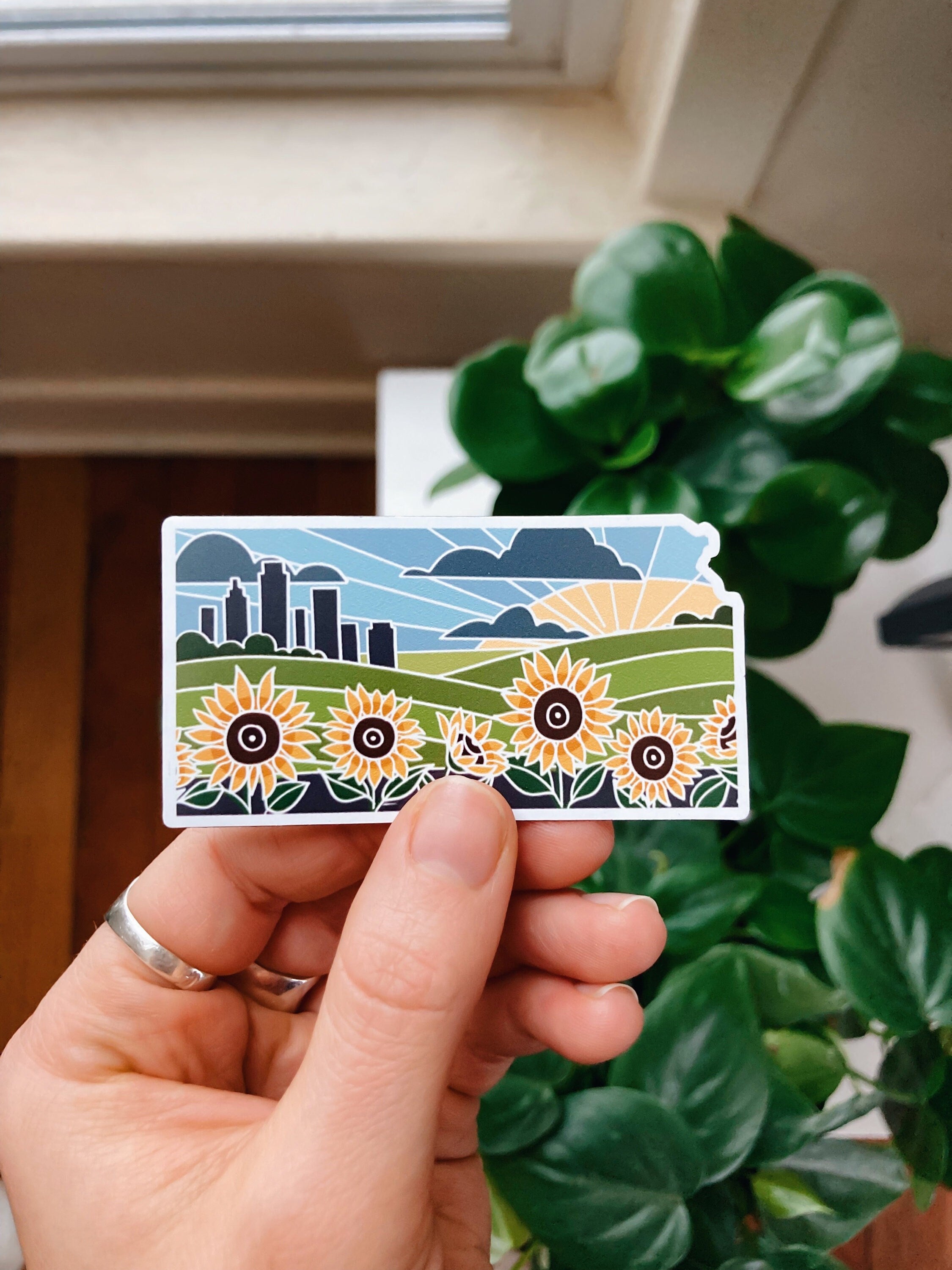 Kansas Car Magnet | Weatherproof State Magnet | Outdoorsy Magnet | Locker Magnet | Fridge Magnet | Lightweight Magnet | 3"