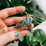 New York Gold Enamel Keychain | New York State Key Ring | Soft Enamel Illustrated State Keychain 1.5"