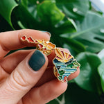 Hawaii Enamel Pin | Gold Soft Enamel Pin | Illustrated United State Pin | Butterfly Clasp | 1.25"