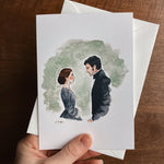 North & South Literary Greeting Card | Elizabeth Gaskell Watercolor | Blank Stationary | Literary Greeting Card | Individual Card