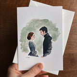 North & South Literary Greeting Card | Elizabeth Gaskell Watercolor | Blank Stationary | Literary Greeting Card | Individual Card