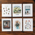 Illustrated Postcard Variety Set | Set of 6 | Mix & Match | Watercolor Postcards | Mini Art Prints | Illustrated Stationary