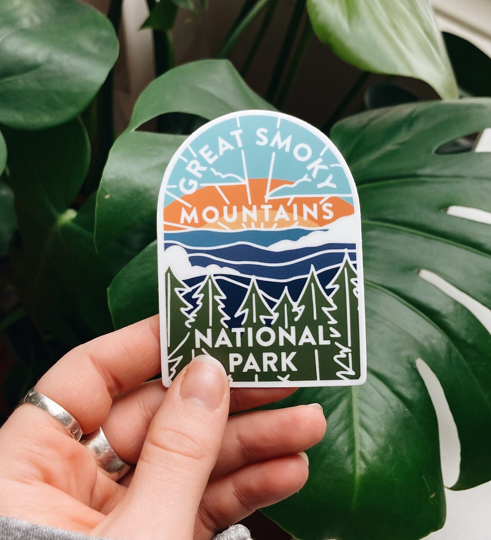 Great Smoky Mountains National Park Sticker | Weatherproof Vinyl Decal | Illustrated National Park Sticker | Bumper Sticker | 3"