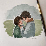 Pride & Prejudice Print | Watercolor Illustration | Wall Art | 8x10" 5x7" Archival Art Print | Book Lover Gift | Mr. Darcy Elizabeth Bennet