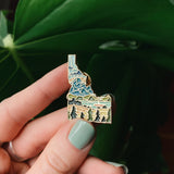 Idaho Enamel Pin | Gold Soft Enamel Pin | Illustrated United State Pin | Butterfly Clasp | 1.25"