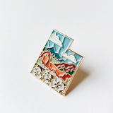 Utah Enamel Pin | Gold Soft Enamel Pin | Illustrated United State Pin | Butterfly Clasp | 1.25"